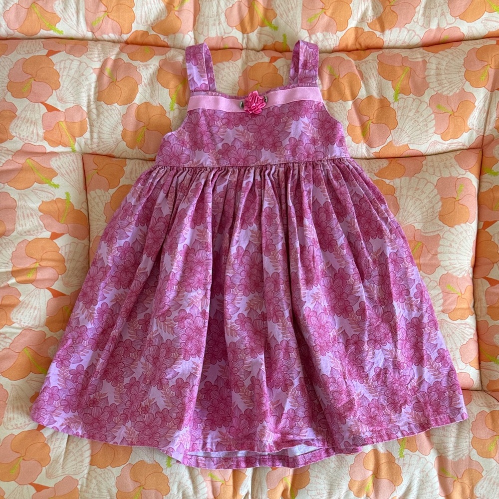 Pink Floral Sleeveless Dress